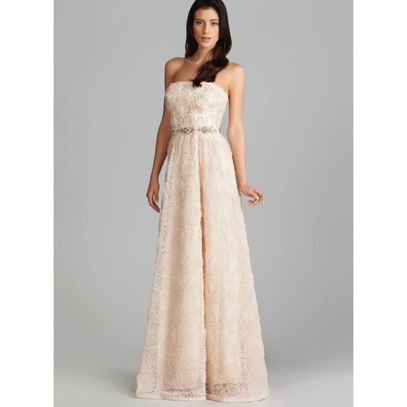 Adrianna Papell Dresses & Skirts - Adriana Papell Strapless Tulle Rosette BallGownNWT